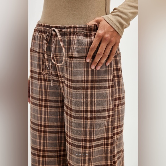 NWT Free People M Hudson Canyon Pants in Neutral Combo New $98 Brown - Picture 3 of 7